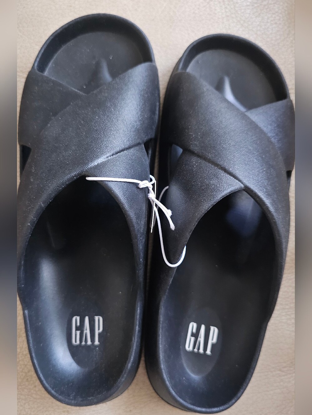 GAP Black Crisscross Slide Sandals Size 8